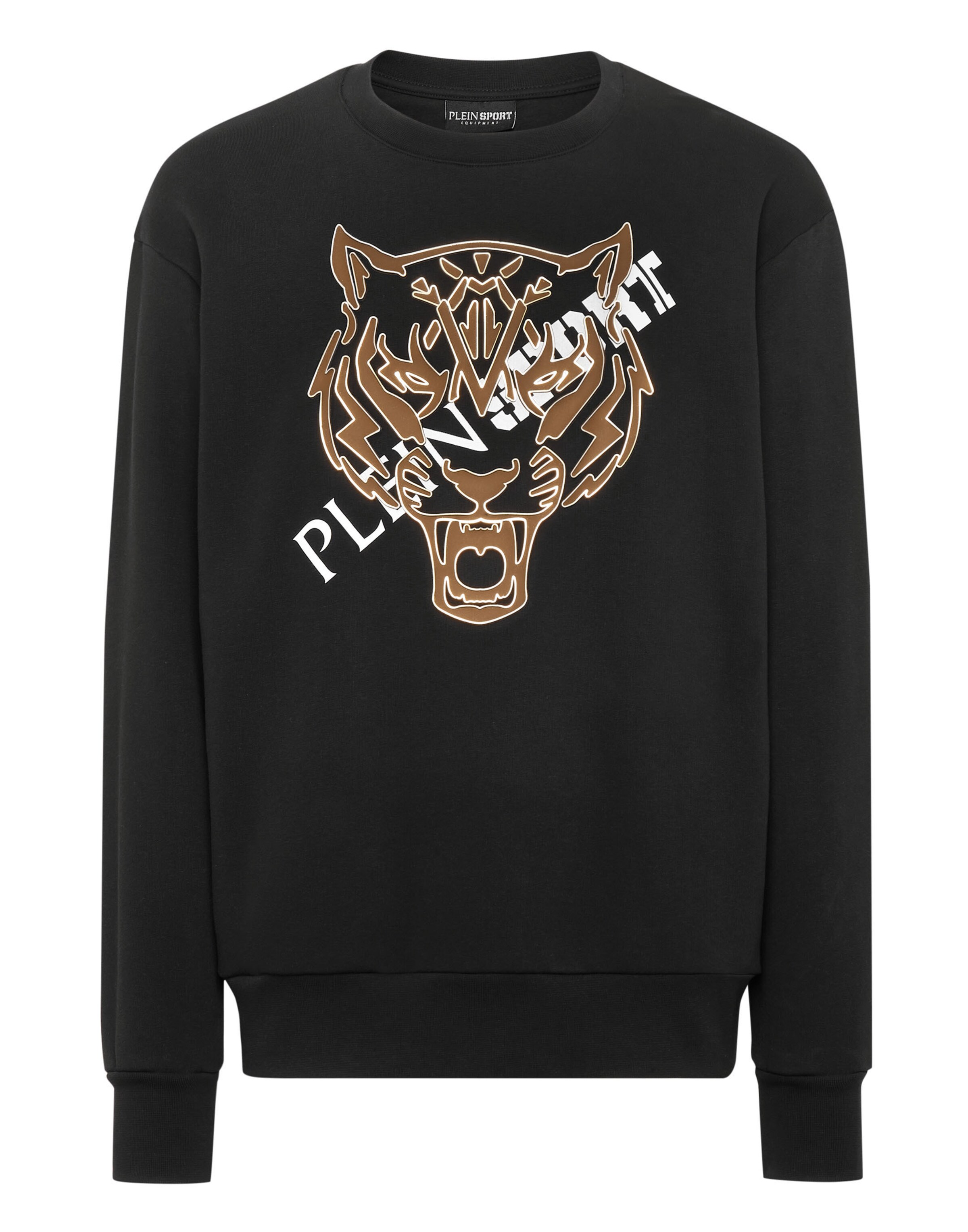 Plein Sport Sweatshirt 'Tiger' in Zwart: voorkant