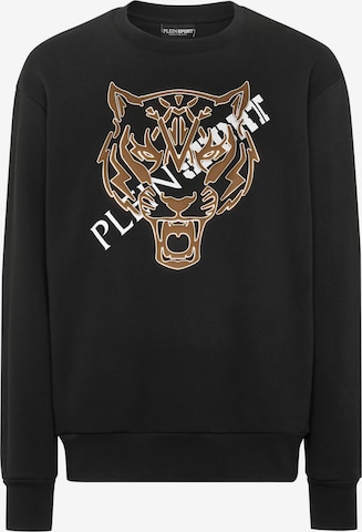 Plein Sport Sweatshirt 'Tiger' in Zwart: voorkant