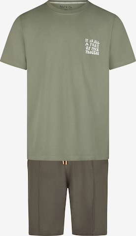 Phil & Co. Berlin Pyjama ' Shorty ' in Braun: Vorderseite