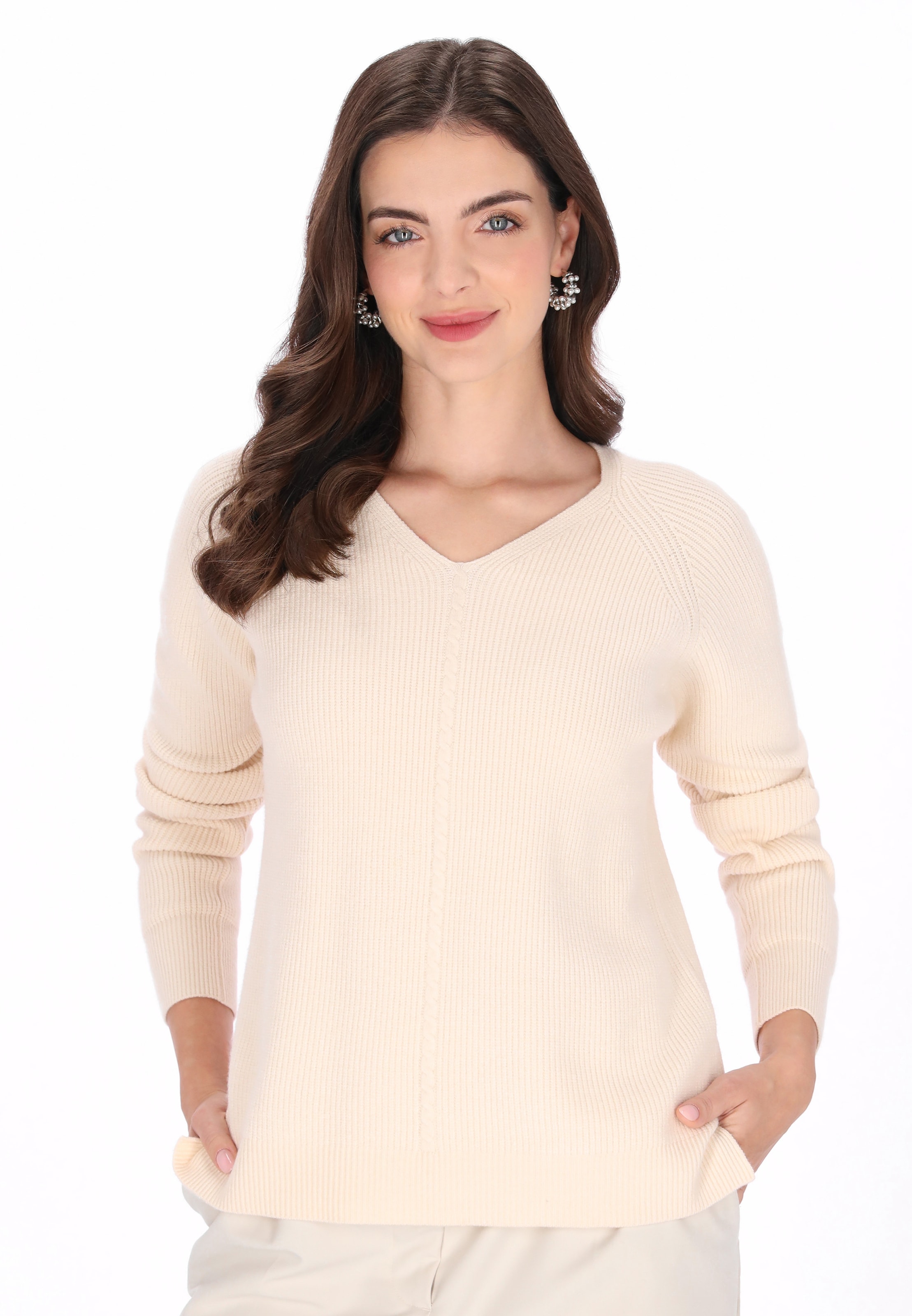 Usha - Jersey en beige: frente