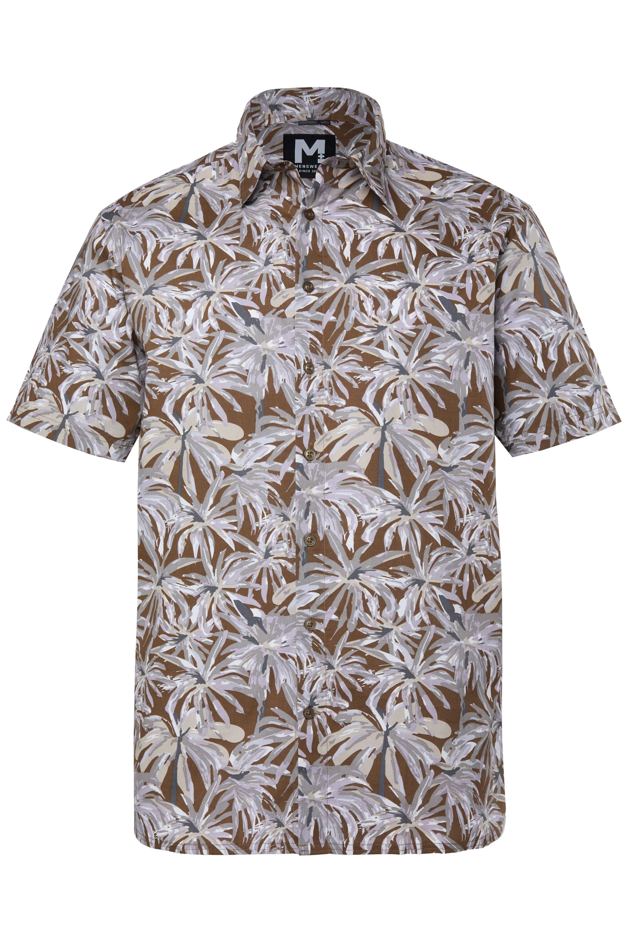 Men Plus Regular fit Overhemd in Bruin: voorkant