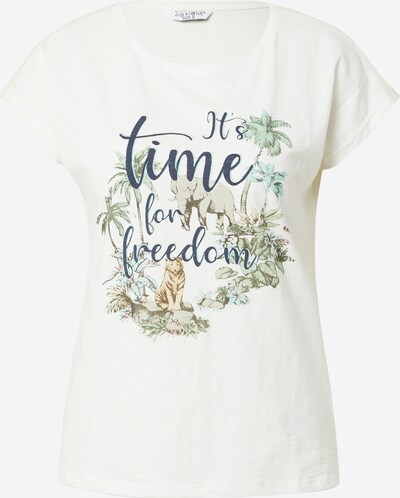 ZABAIONE T-Shirt 'Freedom' in türkis / dunkelblau / hellgrün / offwhite, Produktansicht