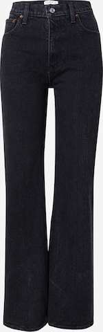 Abercrombie & Fitch Wide leg Jeans in Zwart: voorkant