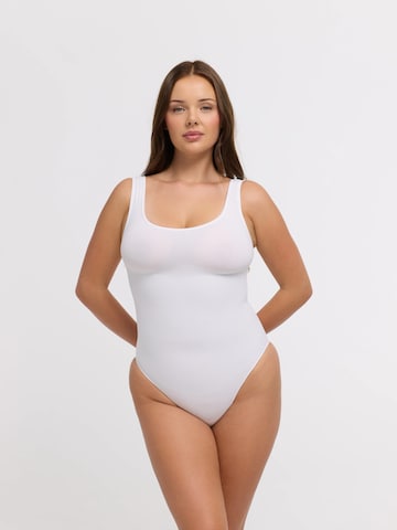 Body modellante 'Tank Sculpting Bodysuit with Slip' di cfab in bianco
