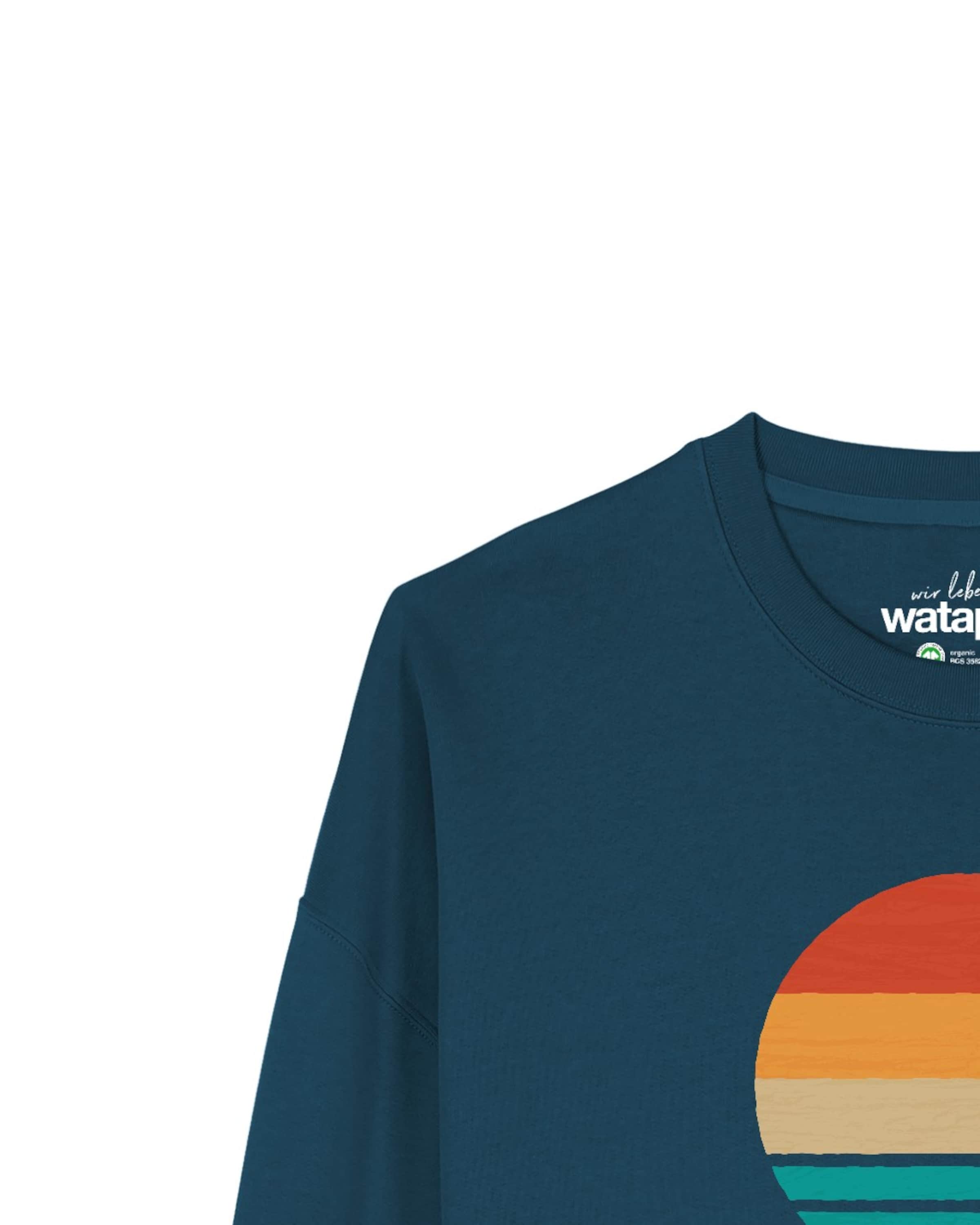 Watapparel Sweatshirt 'Retro Sunset Ocean ' in Blauw