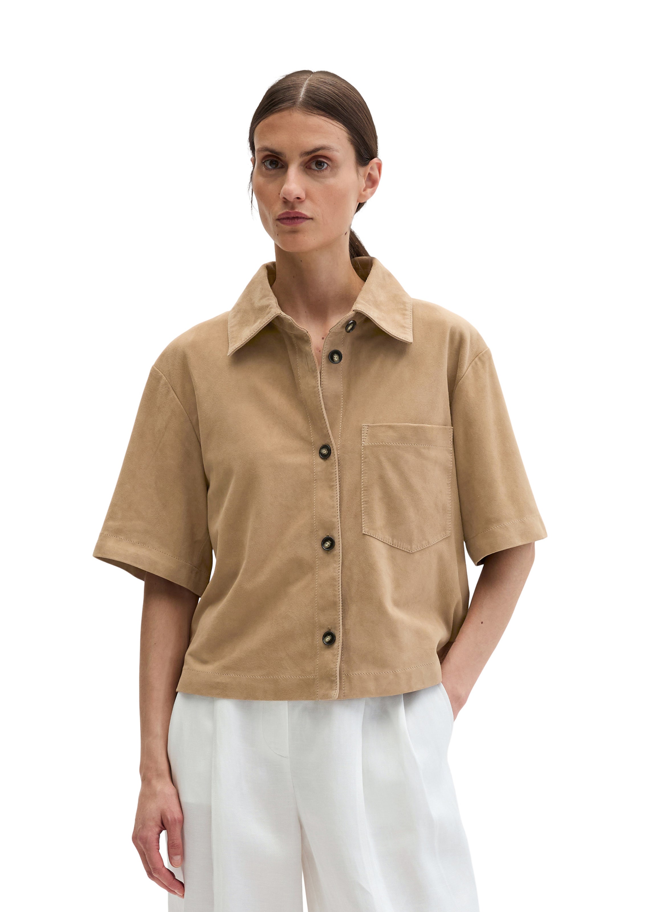 Marc O'Polo Blouse in Beige: voorkant