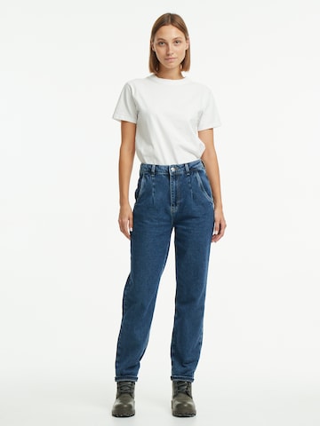 WEM Fashion Tapered Jeans med lægfolder i blå