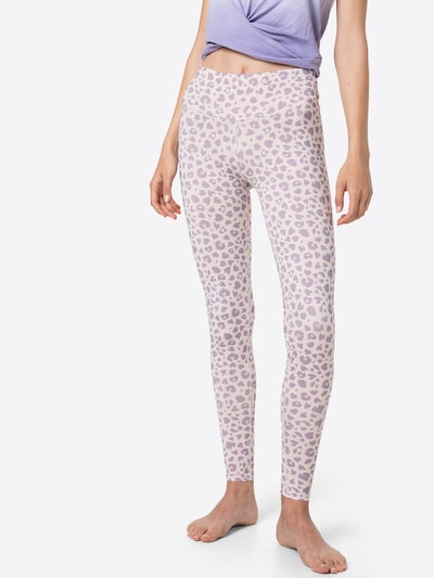 Hey Honey Workout Pants in Pastel purple / White, View model