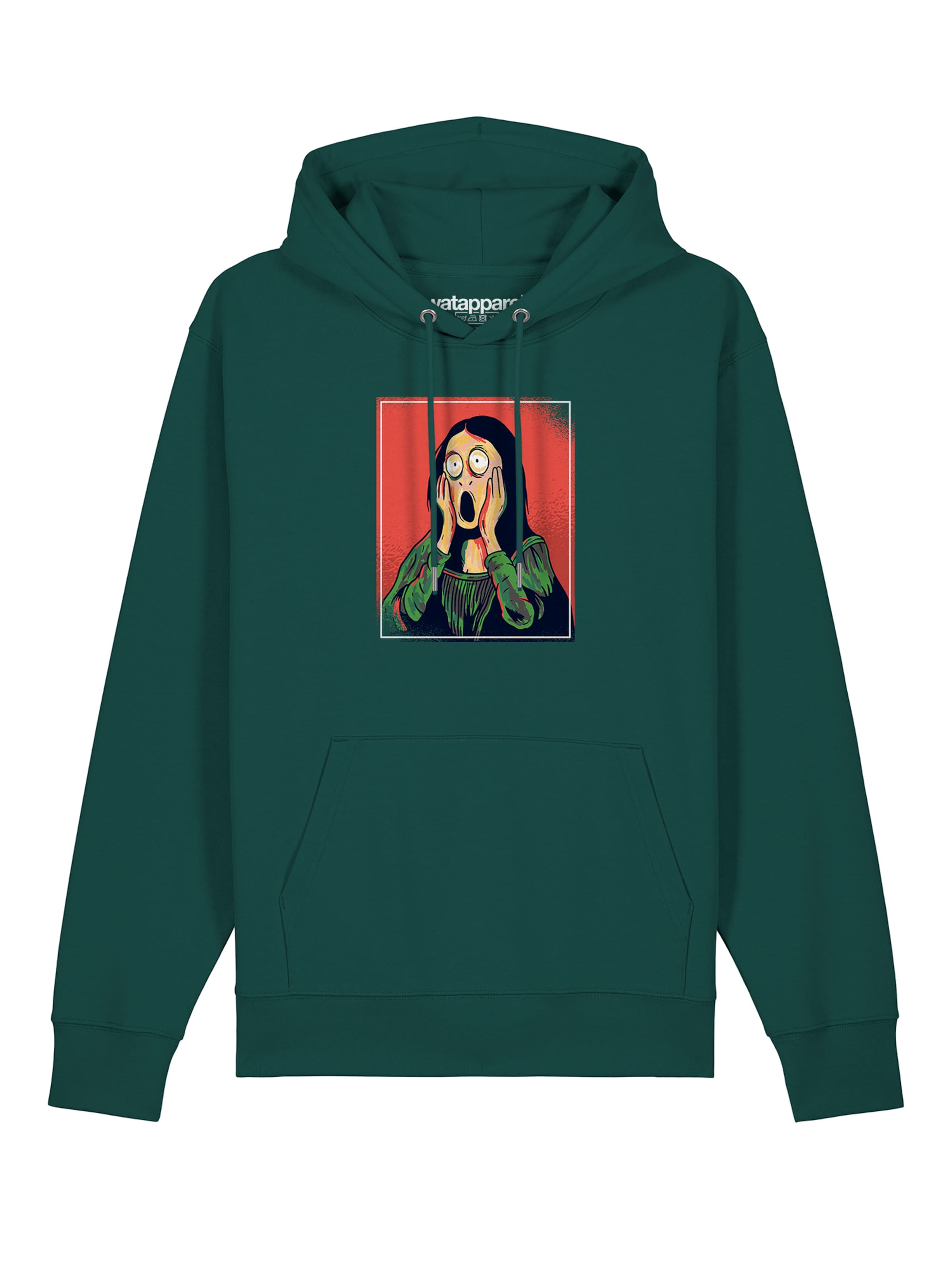 Sweat-shirt 'Mona Lisa Scream' Watapparel en vert : devant
