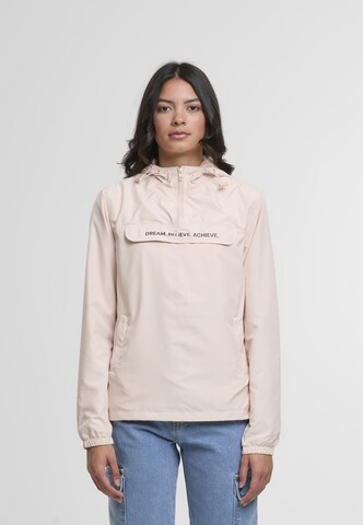 Mister Tee Between-season jacket 'Dream Believe Achieve' in Pink: front