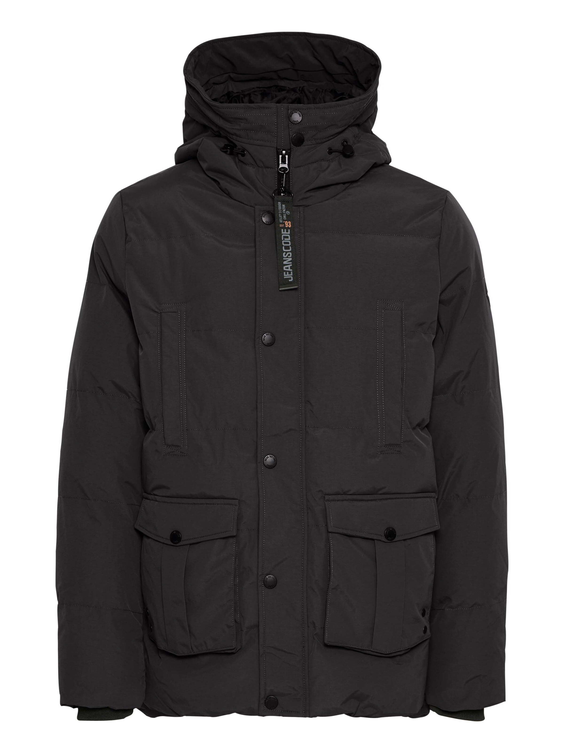 INDICODE JEANS Winterjacke 'Sticks ' in Schwarz: Vorderseite