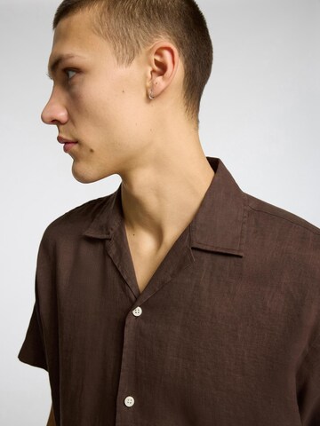 SELECTED HOMME Regular fit Overhemd in Bruin