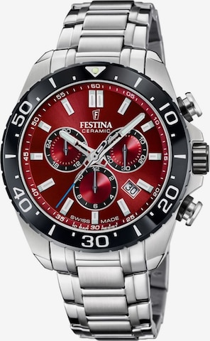 FESTINA Analogové hodinky 'Chronograph Chrono Swiss Made' – červená: přední strana