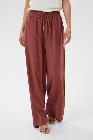 Kaffe Wide Leg Hose in Braun: Vorderseite