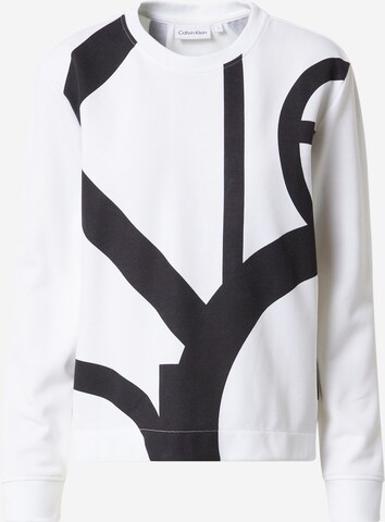 Sweat-shirt Calvin Klein en blanc : devant