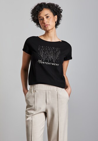 STREET ONE T-Shirt mit Print in Schwarz: Vorderseite