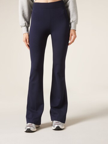 CALZEDONIA Flared Leggings in Blue: front