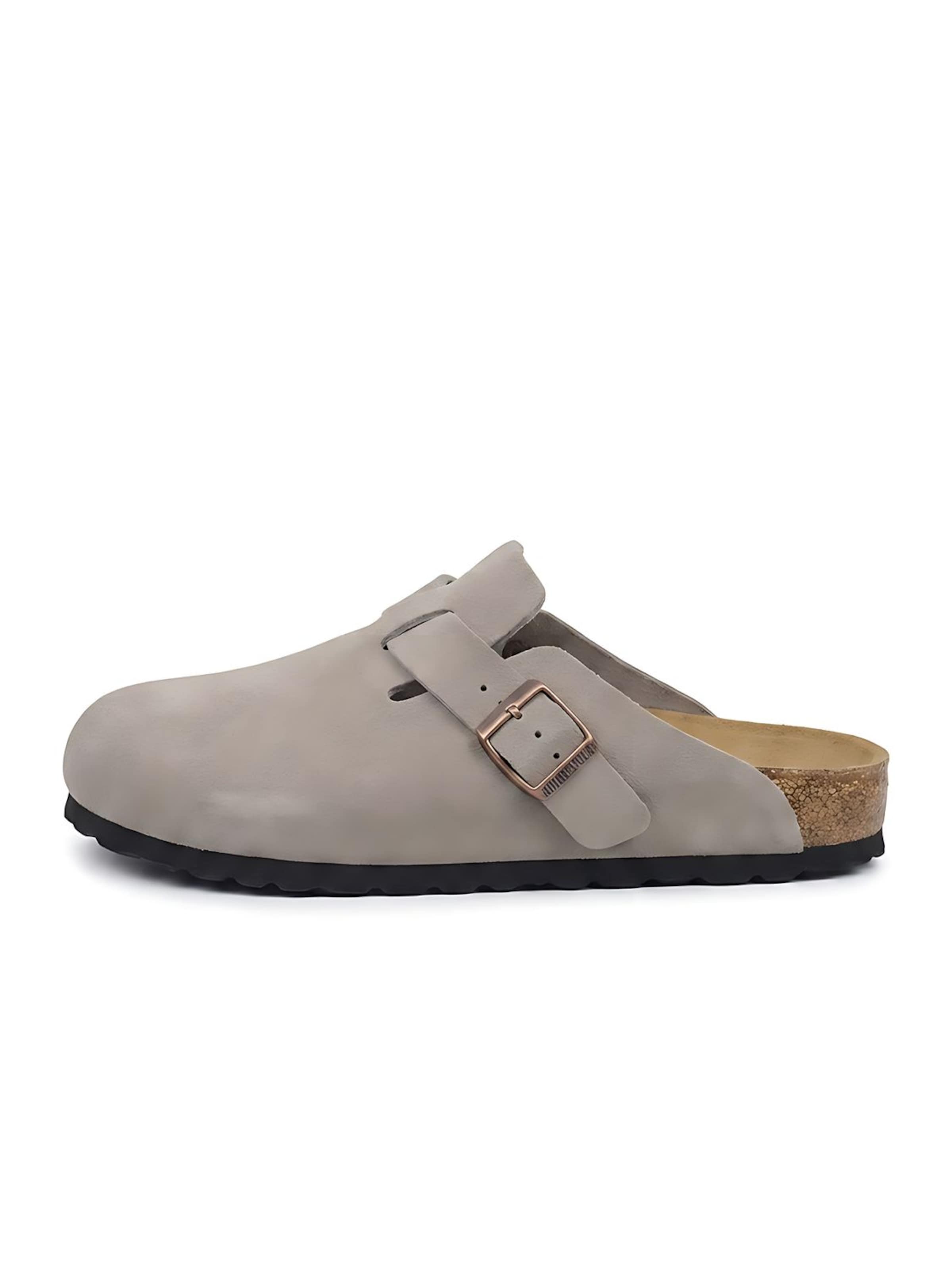 BIRKENSTOCK Clogs 'Boston' in Grey: front
