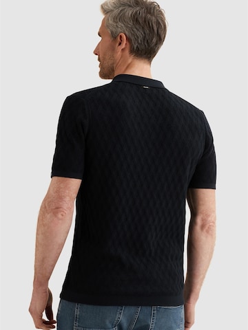 VANGUARD Paita 'VANGUARD - Polo shirt in cotton/modal with zipper closure' värissä sininen