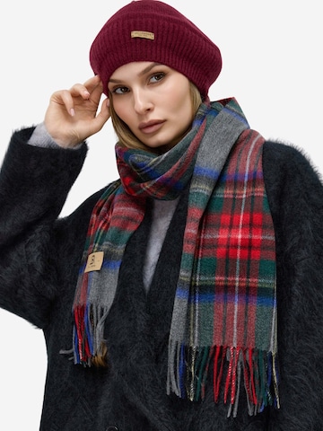 BELLEMERE NEW YORK Scarf 'Checker Cashmere Plaid Scarf' in Red