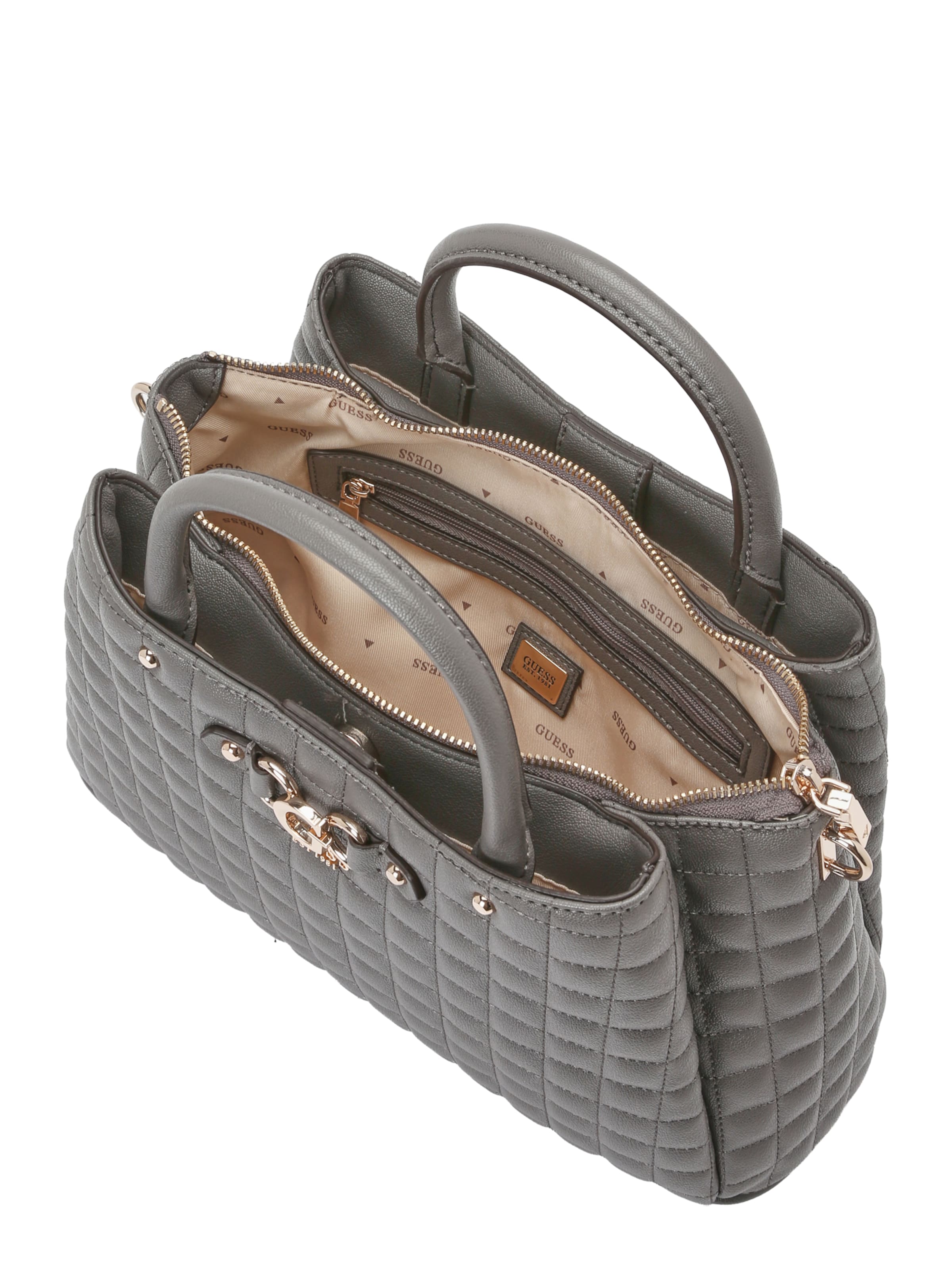 GUESS Torebka 'NADIRA GIRLFRIEND SATCHEL' w kolorze szary