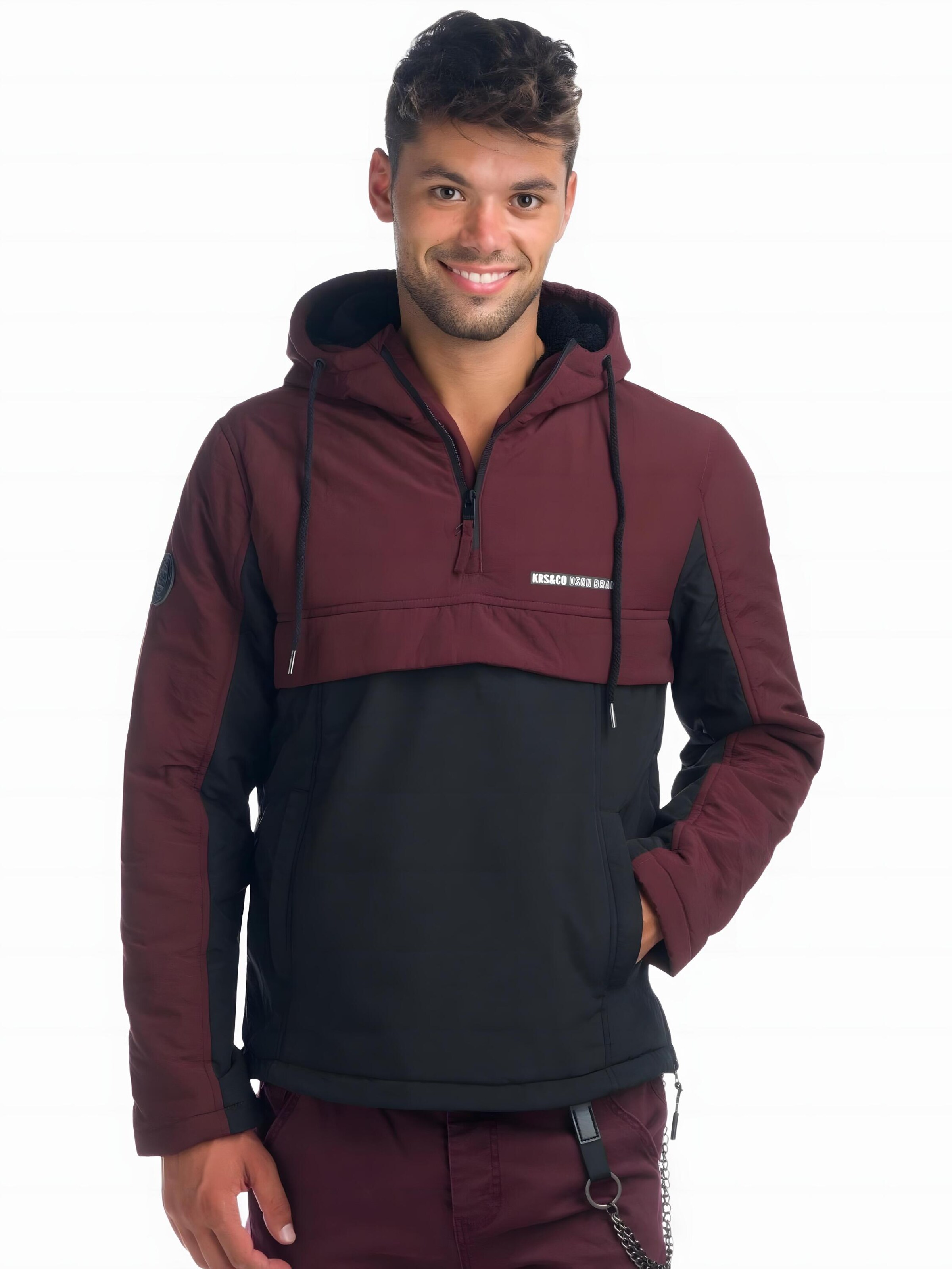 Veste mi-saison KOROSHI en rouge : devant