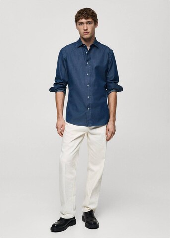 MANGO MAN Slim fit Button Up Shirt 'Chambre1' in Blue