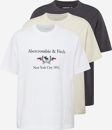 balts Abercrombie & Fitch T-Krekls: no priekšpuses
