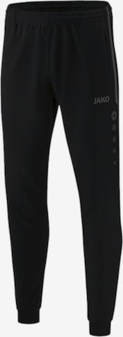 JAKO Tapered Workout Pants in Black: front