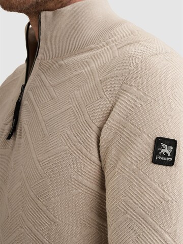 VANGUARD Sweter 'Pullover with half-zip and allover texture' w kolorze szary