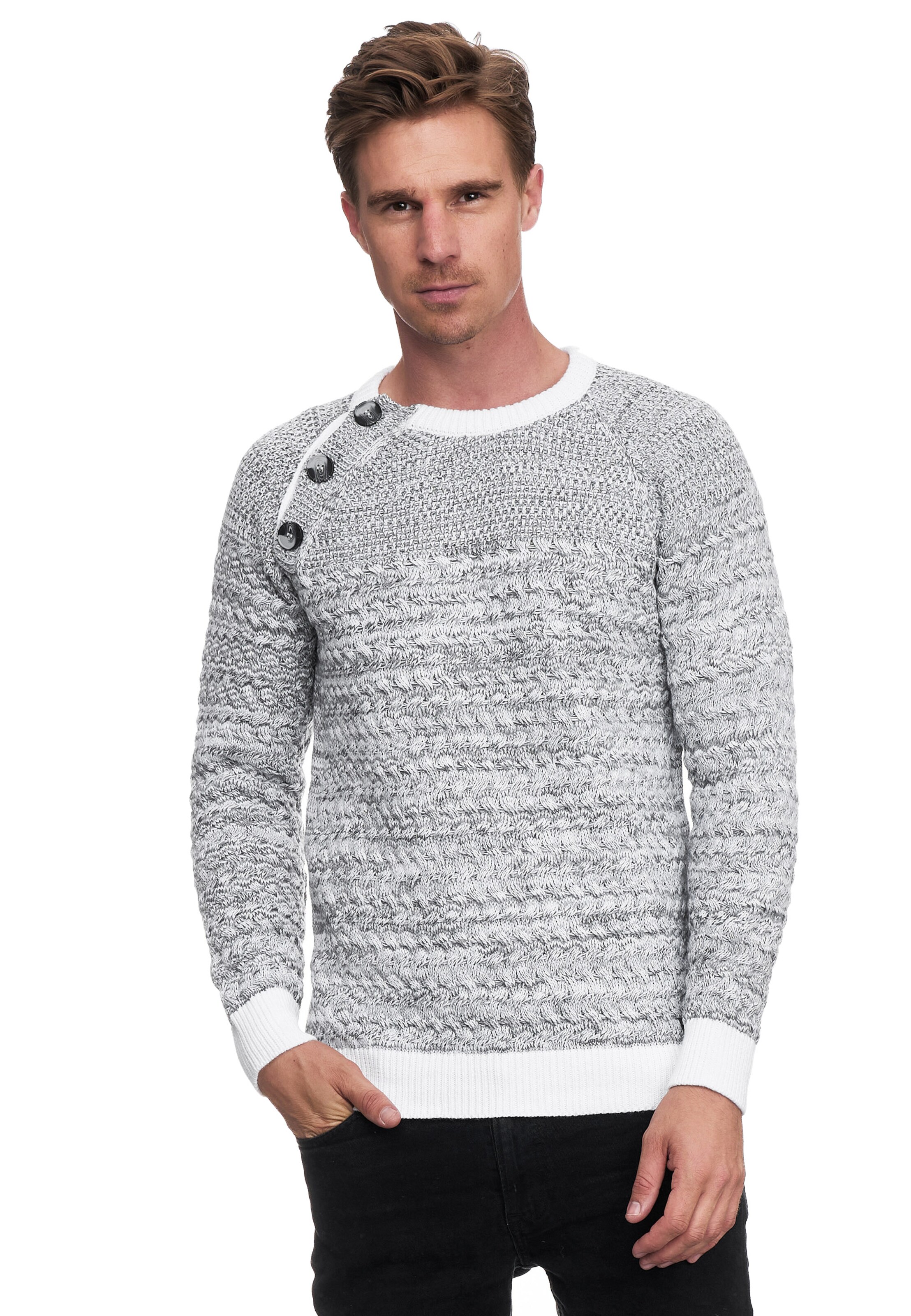 Rusty Neal Pullover in Grau: Vorderseite