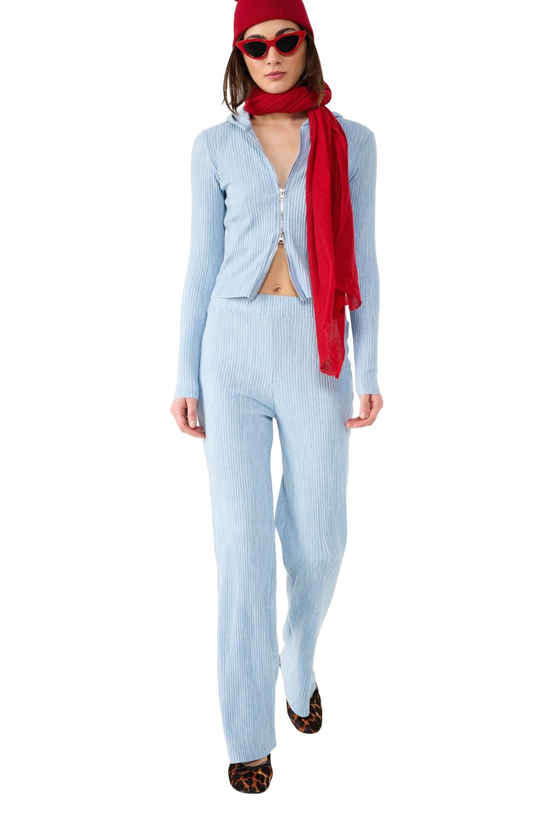 No Matter What Wide leg Broek in Blauw: voorkant