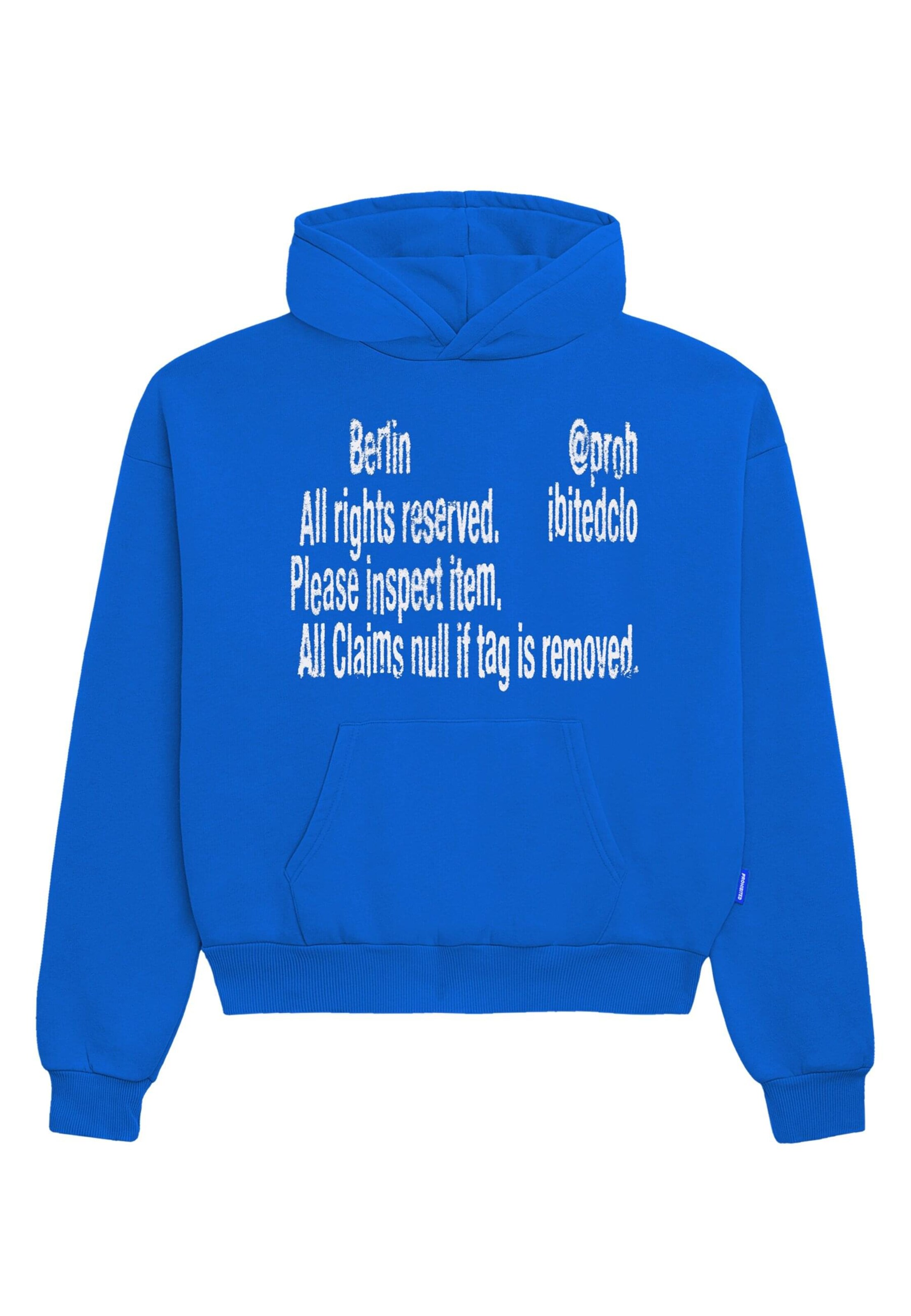 Prohibited Mikina - Modrá: predná strana