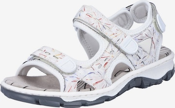 Rieker Hiking Sandals in White: front