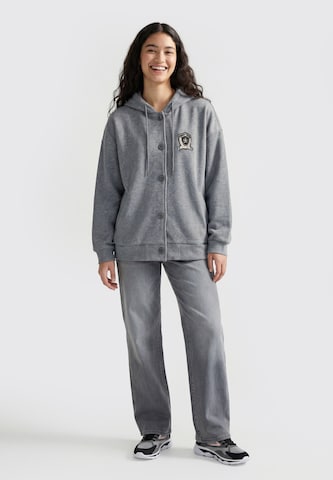 MYMO - Sudadera con cremallera 'VARSITY ' en gris
