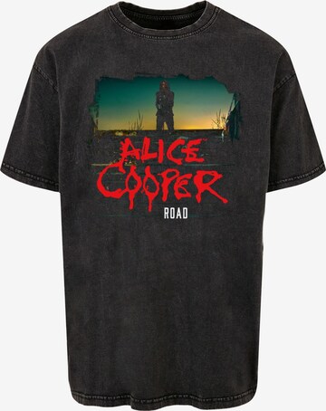 Merchcode Shirt 'Alice Cooper - Back Road' in Zwart: voorkant