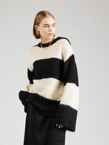 Pull-over oversize NA-KD en beige : devant