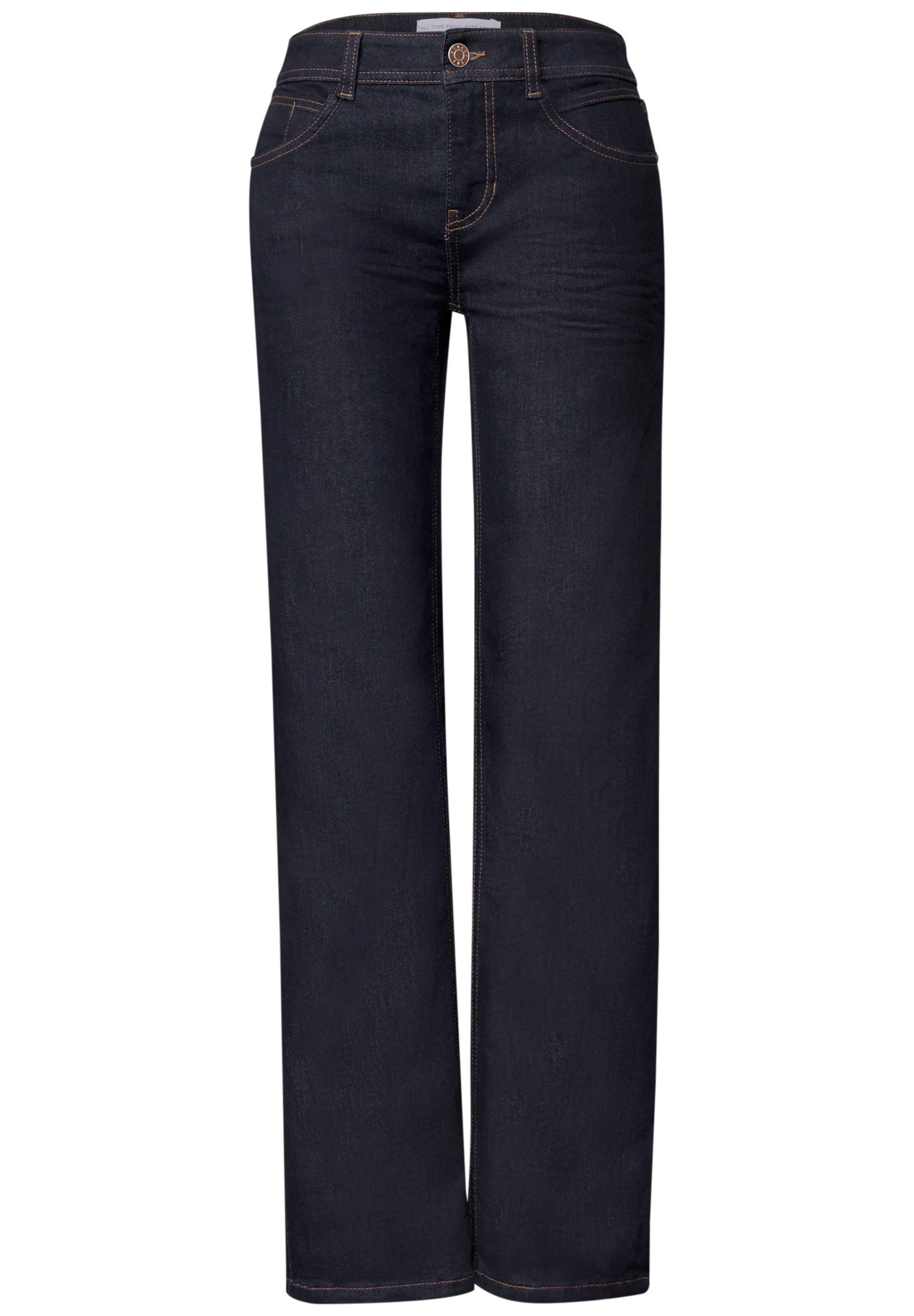 STREET ONE Mid Waist Straight leg Jeans im Casual Fit in 24/28 in blue denim, Produktansicht
