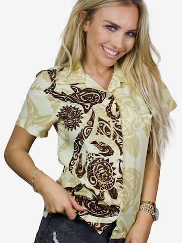 Chemisier 'Maori Wedding' King Kameha en beige : devant