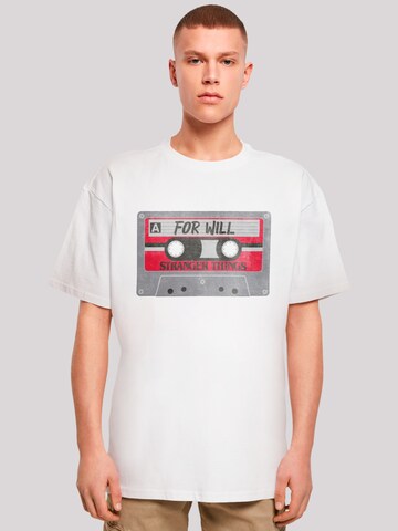 F4NT4STIC Shirt 'Stranger Things Cassette For Will Netflix TV Series' in Wit: voorkant
