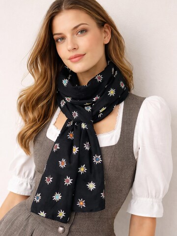 Allgäu Rebell Scarf 'Edelweiss' in Black