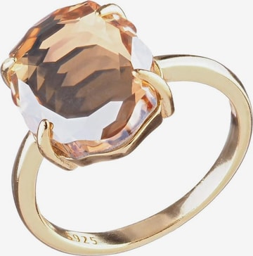 THE GEM STORIES JEWELRY - Anillo 'Golden Shadow Baroque Ring – Gold Plated' en marrón: frente