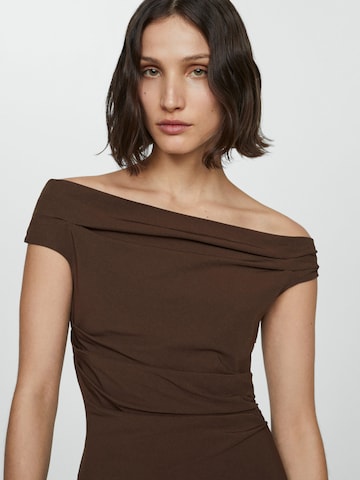 MANGO Cocktail Dress in Brown