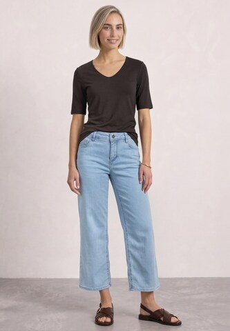 STREET ONE Basic T-Shirt mit blickdichter Front in Braun