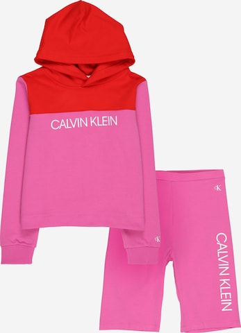 Calvin Klein Jeans - Fato de jogging em rosa: frente
