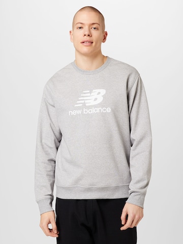 pelēks new balance Sportisks džemperis 'Essentials': no priekšpuses