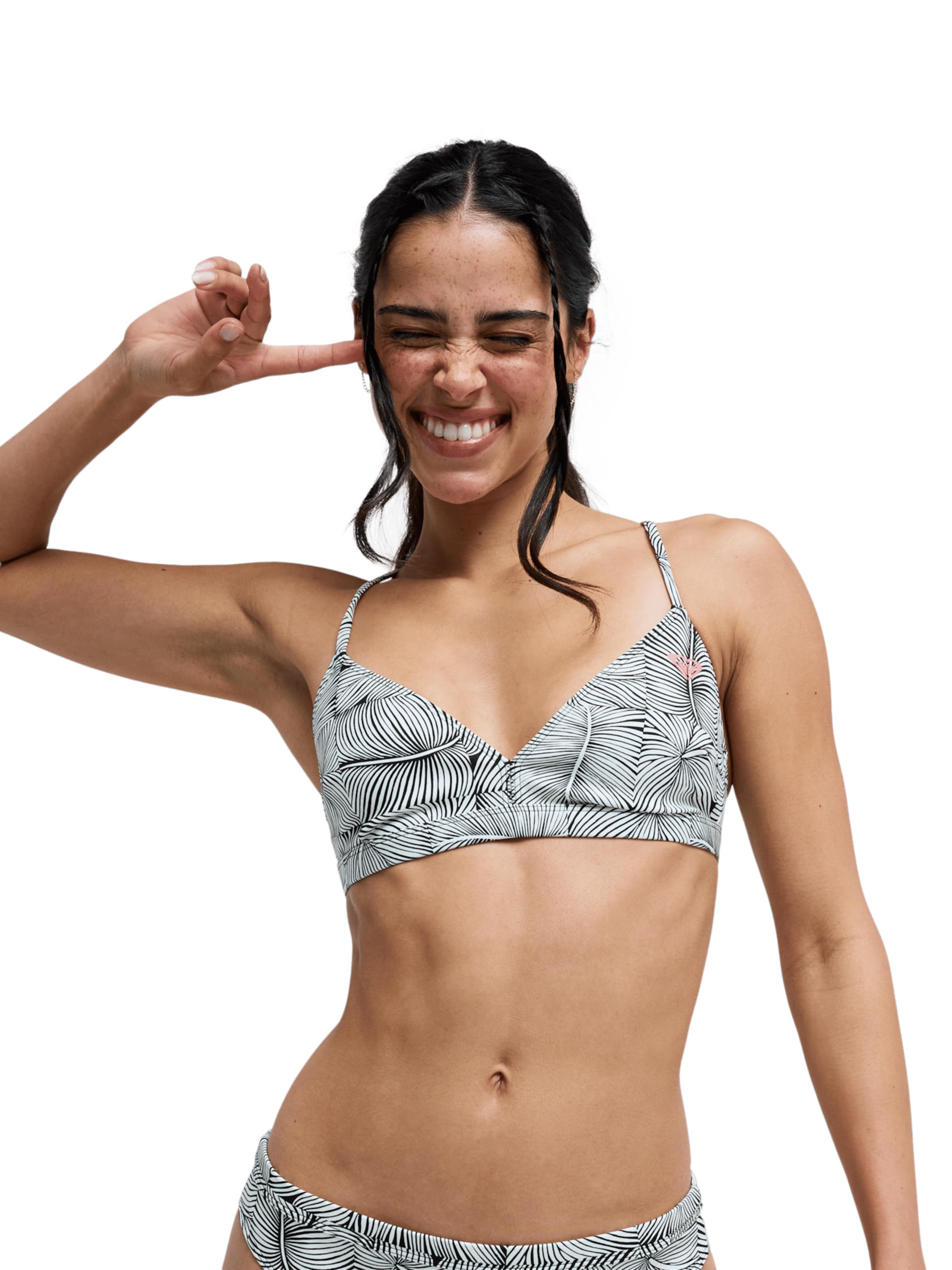 ROXY Triangle Bikini Top 'Pro Surf' in Black: front