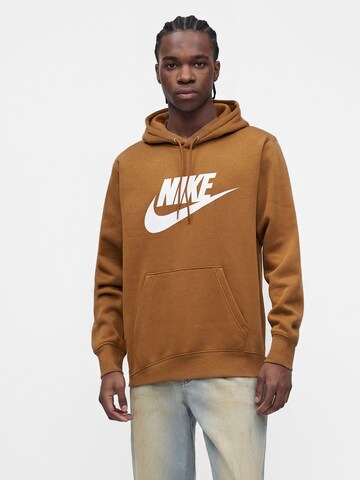 Nike Sportswear Majica 'CLUB' | rjava barva: sprednja stran