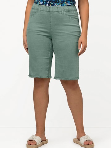 Ulla Popken Regular Pants in Green: front