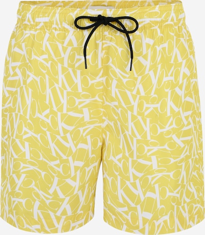 Calvin Klein Swimwear Shorts de bain en jaune citron / blanc, Vue avec produit